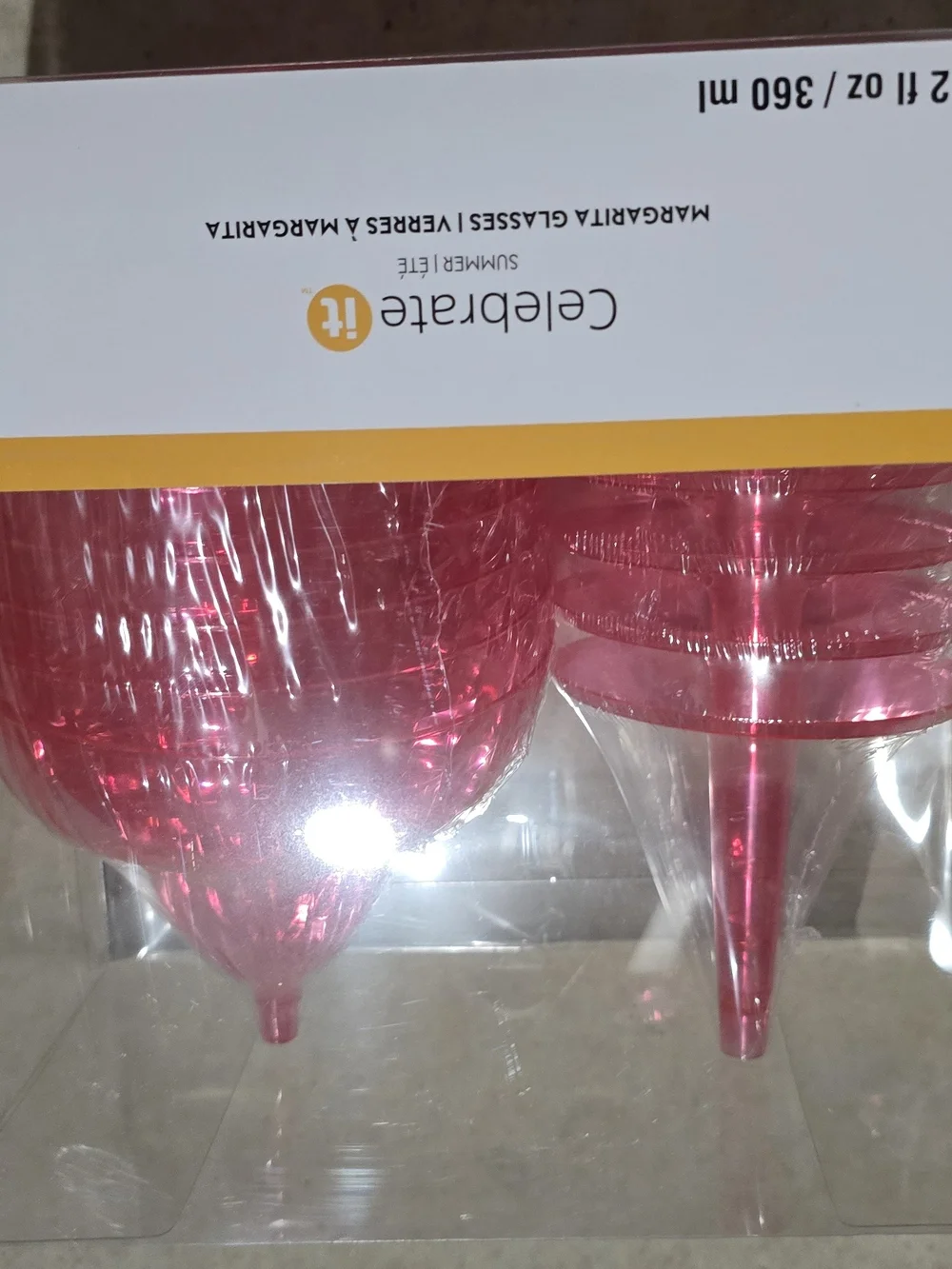 Celebrate It Pink Margarita Plastic - Set 3 Box